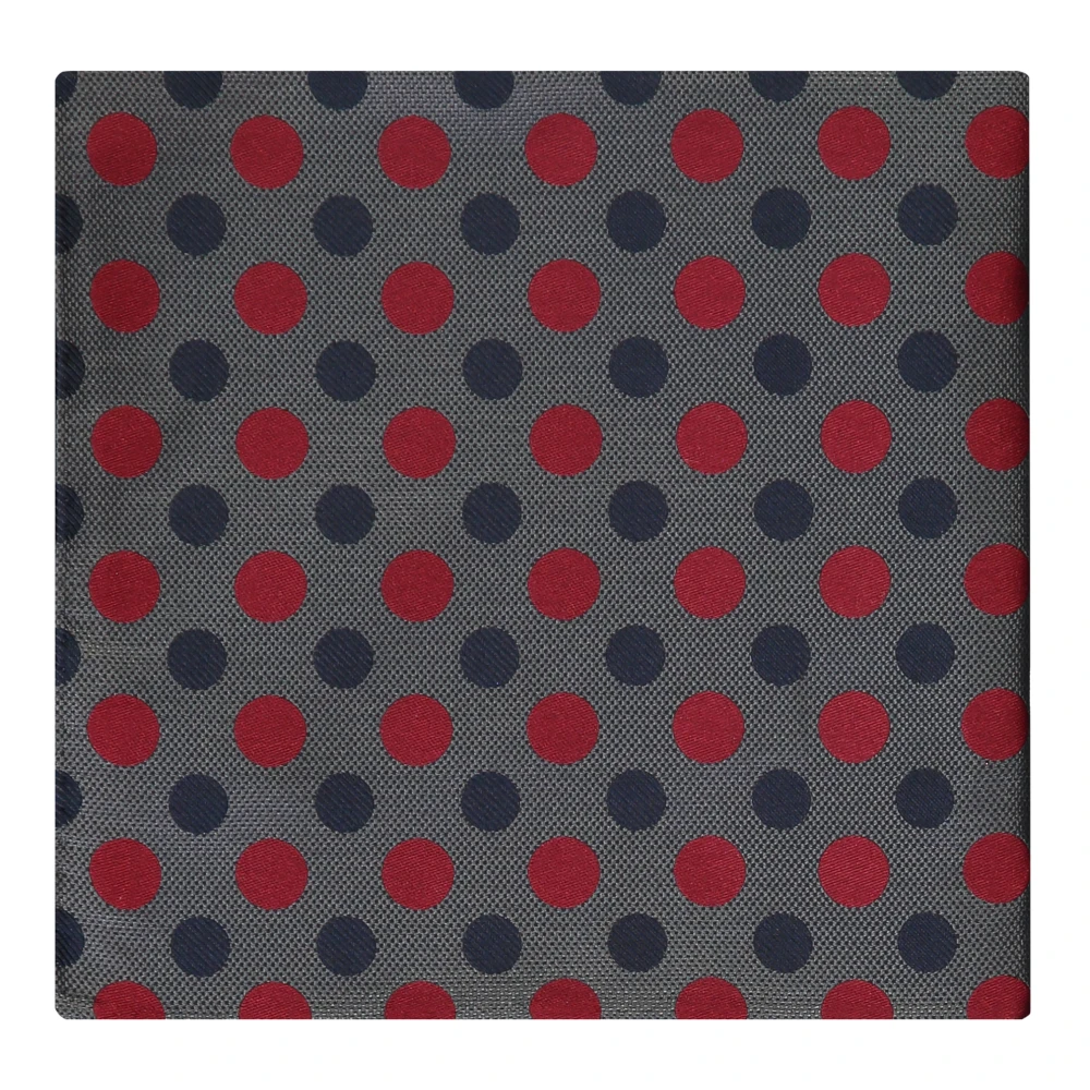 Emporio Armani Zijden zakdoek met polka-dot Gray Heren