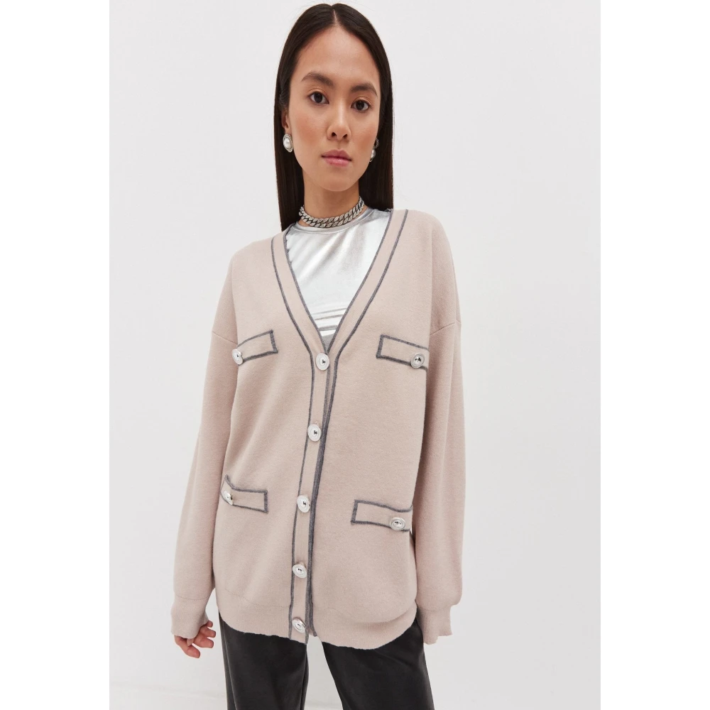 Cesare Gaspari Elegante Gebreide Vest Beige Dames