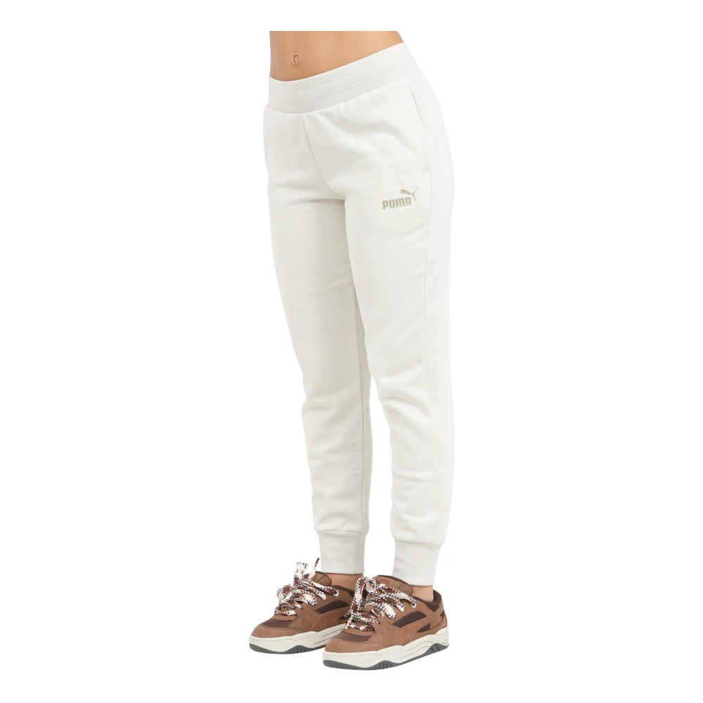 Puma Sportieve Glitter Logo Broek White Dames