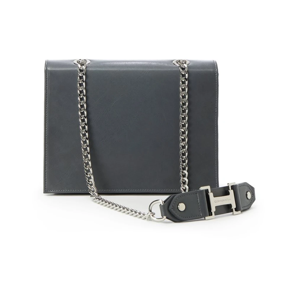 Iceberg Schoudertas in modieus leer met ketting schouderband Gray Dames