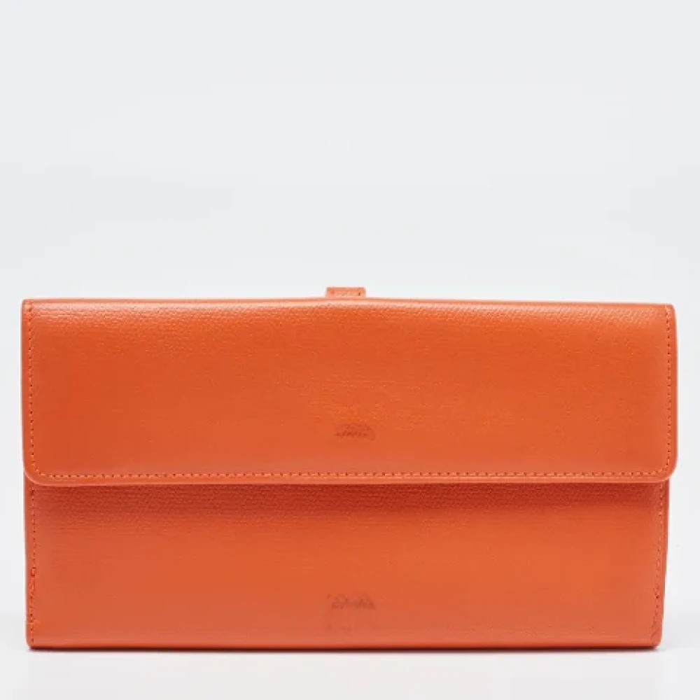 Chanel Vintage Pre-owned Leather wallets Orange Dames