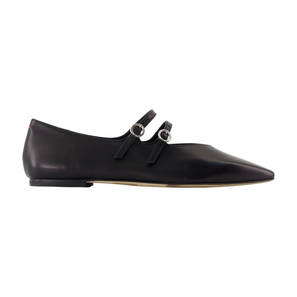 Aeyde Women's Black Leather Ballerinas - Round Toe