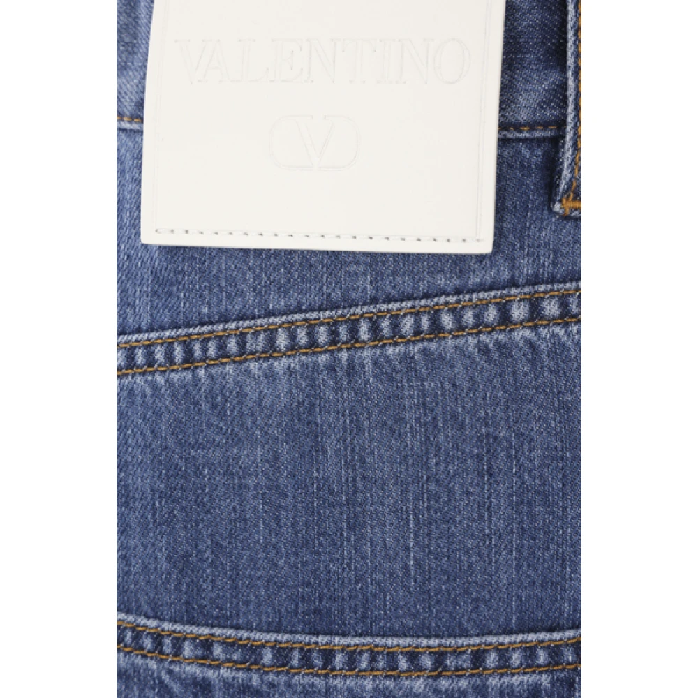 Valentino Garavani Wijde Pijp Denim Jeans Blue Dames