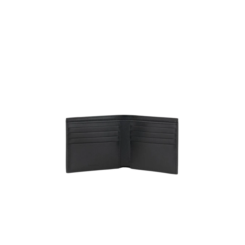 Balenciaga Billfold portemonnee van reliëfleder met kaartsleuven Black Heren