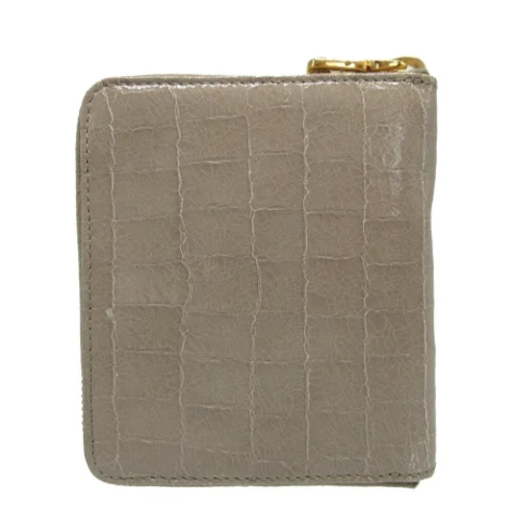 Miu Pre-owned Leather wallets Gray Dames