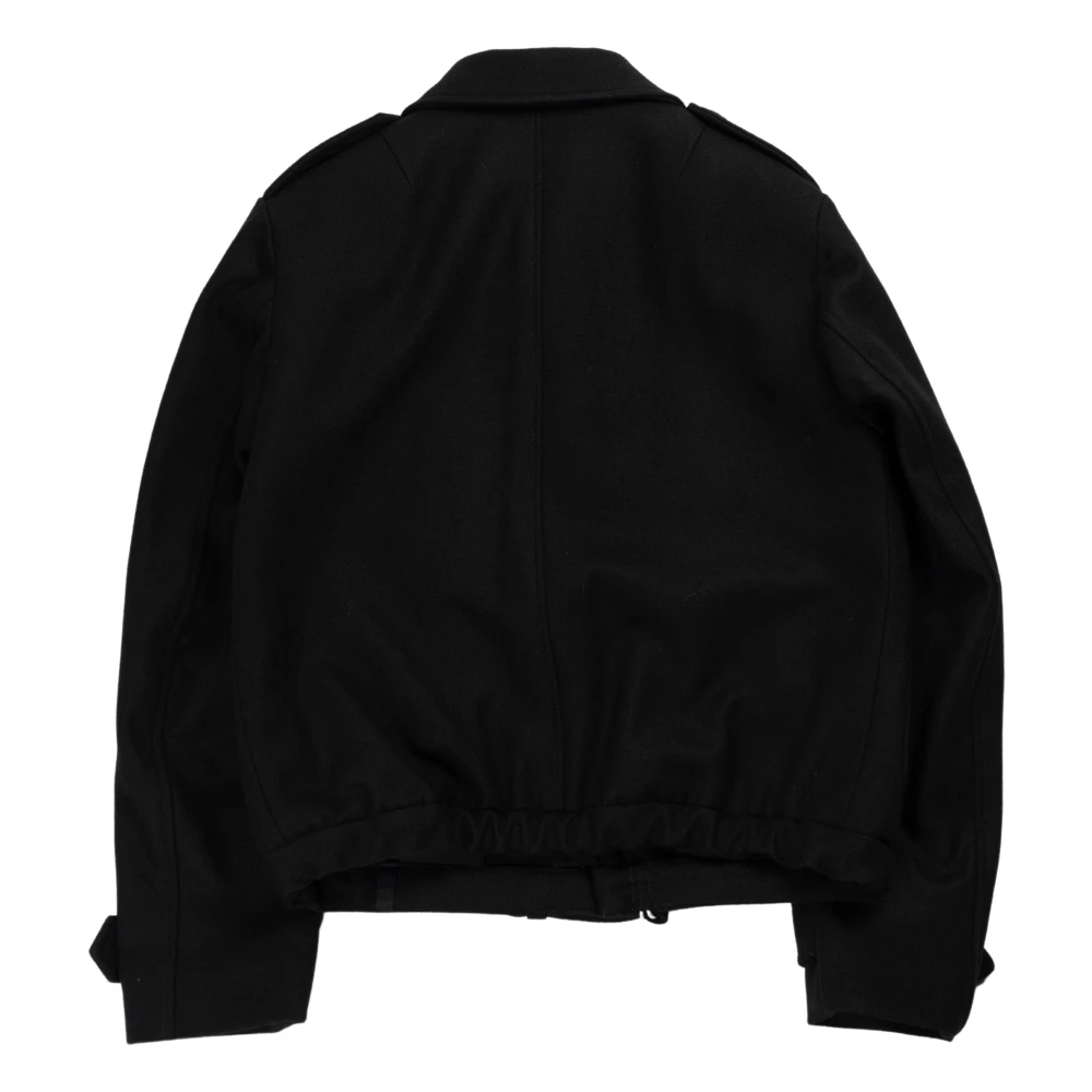 Dries Van Noten Zwarte Blouson Jas met Ritszakken Black Heren