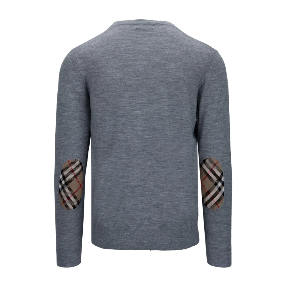 Burberry Geruite Wollen Trui voor Dames Gray Dames
