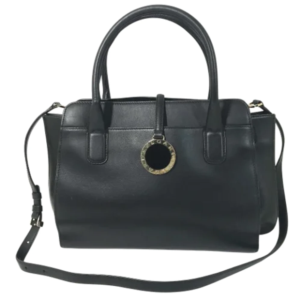 Bvlgari Vintage Pre-owned Leather handbags Black Dames