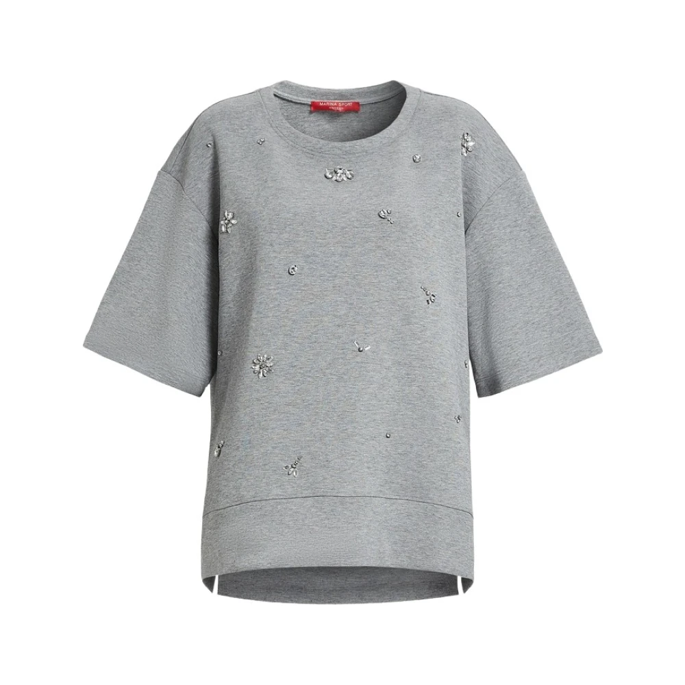 Marina Rinaldi Glamoureuze Oversized Blouse Gray Dames