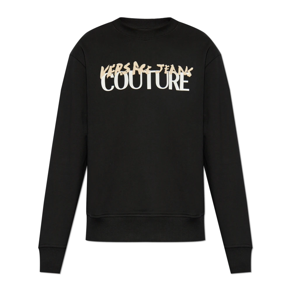 Versace Jeans Couture Sweatshirt met bedrukt logo Black Heren