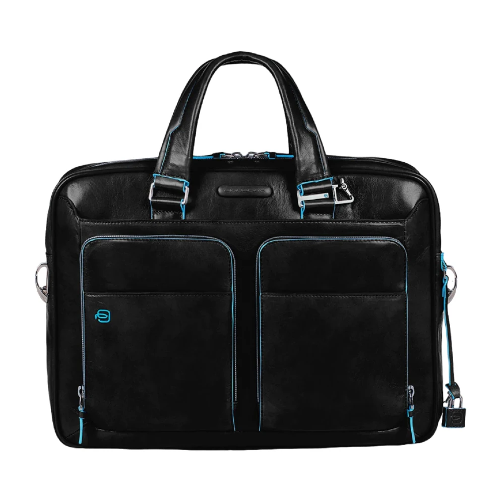 Piquadro Men's Black Slim Computer 15" And Ipad Pro 12.9" Bag