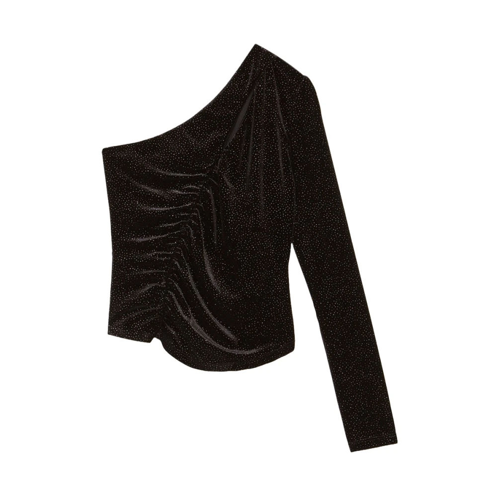 PATRIZIA PEPE ZwartPurple Glitter Sweater Black Dames