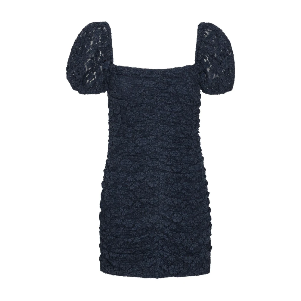 Rotate Birger Christensen Women's Blue Puff Sleeve Dress Back Zip