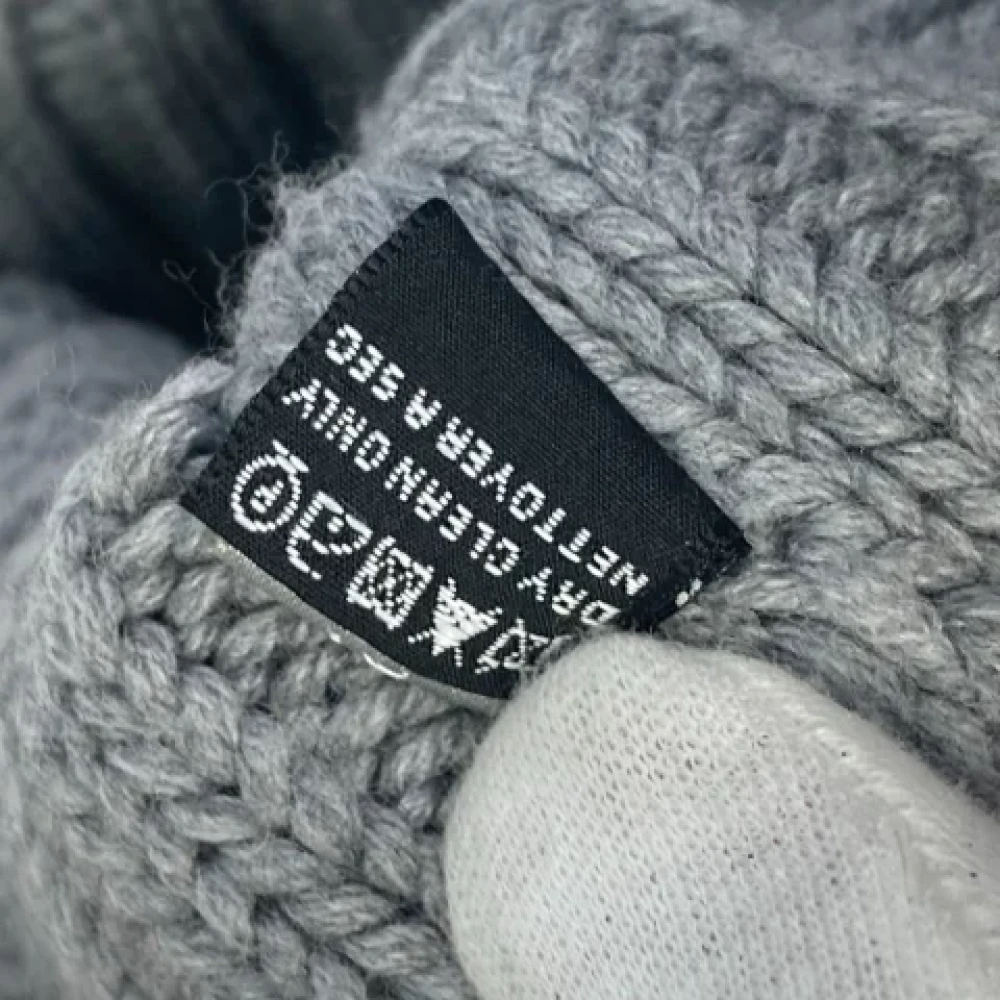 Dior Vintage Pre-owned Wool scarves Gray Dames