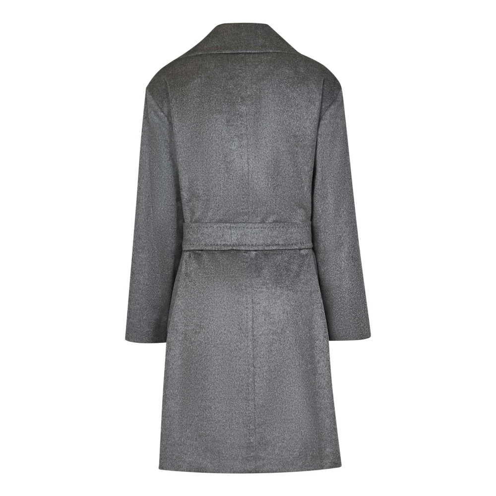 Max Mara Kasjmier Grijze Jas met Brede Revers Gray Dames