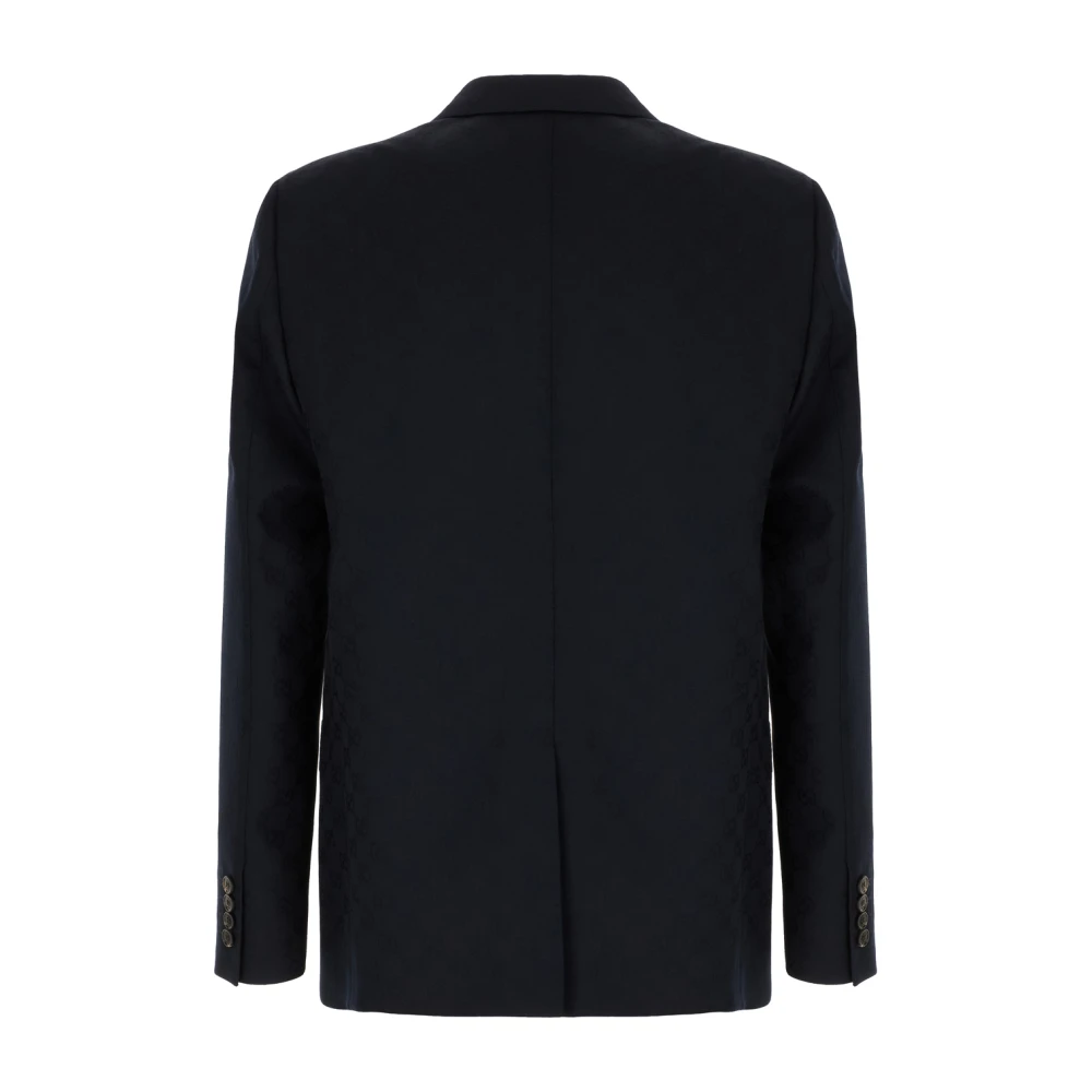 Gucci Single Breasted Suit Set Blue Heren