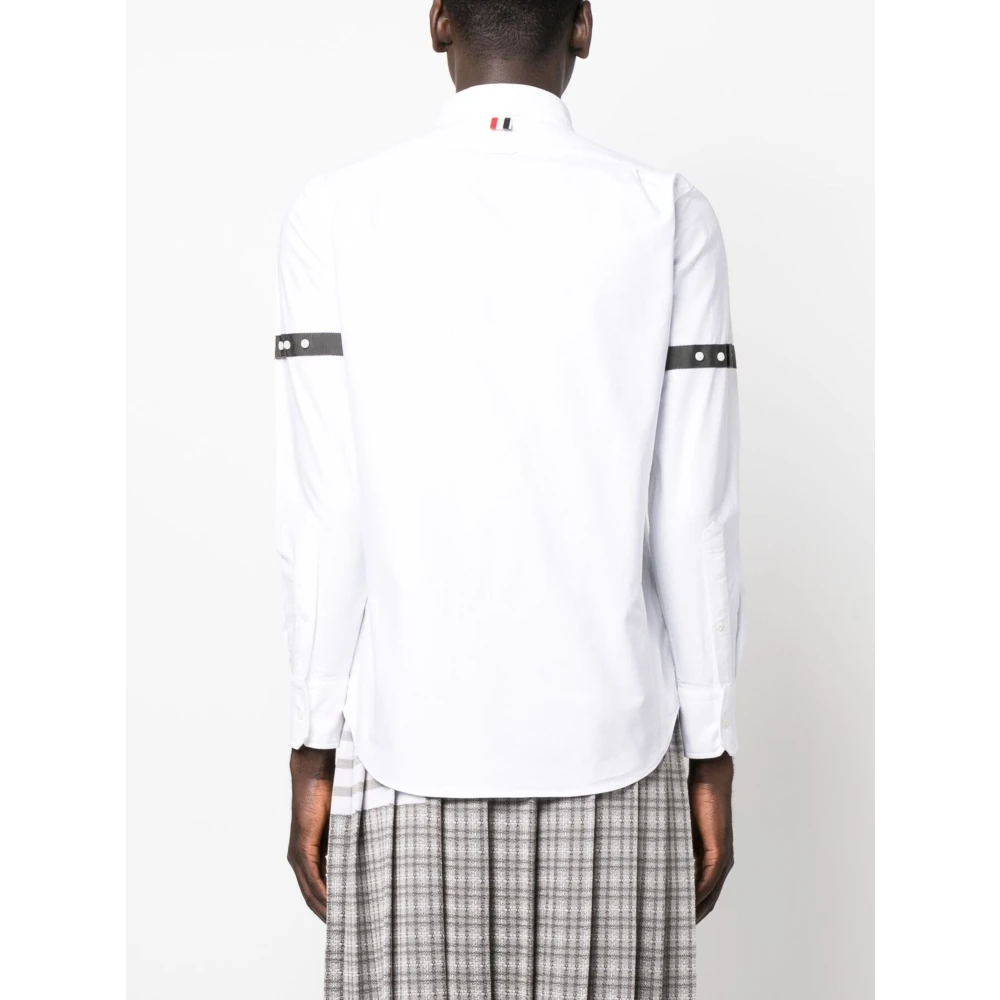 Thom Browne Luxe Overhemd met Ronde Kraag White Heren