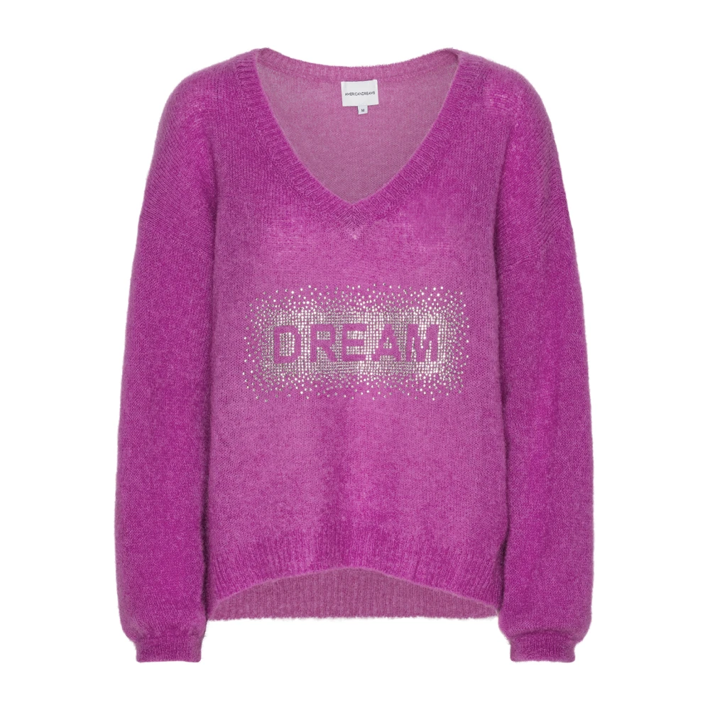 American Dreams Kristal Droom V-Hals Pullover Purple Dames