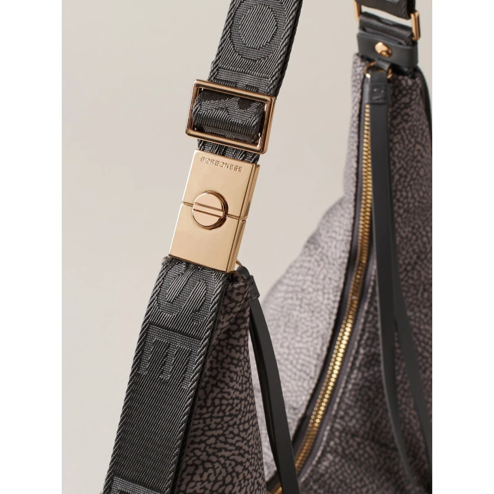 Borbonese Klei Grijs Hobo Tas Gray Dames