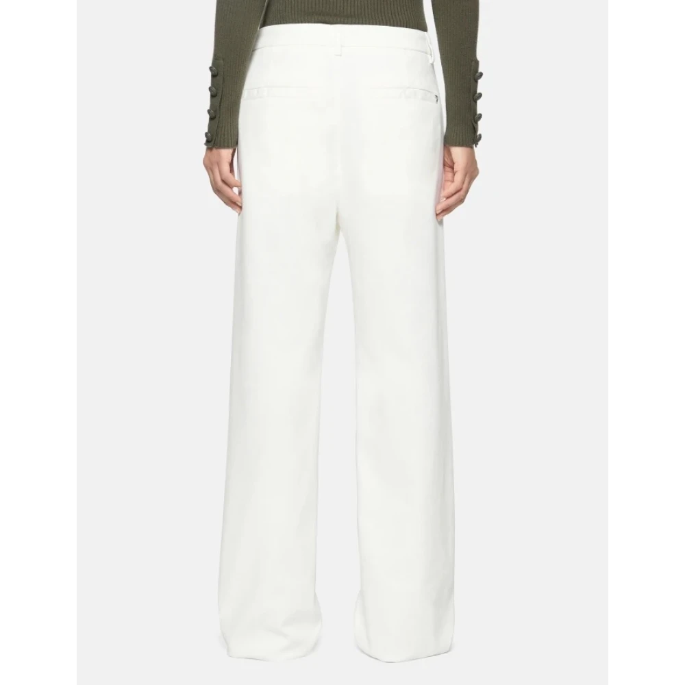 Dondup Wijde Pijp Katoen en Lyocell Broek Beige Dames
