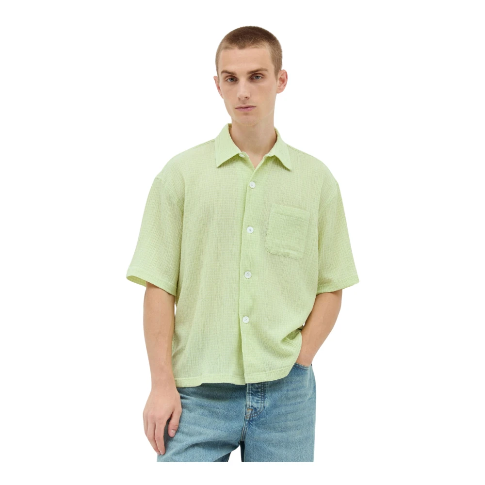 Stüssy Gekreukte Shirt met Textuur Green Heren