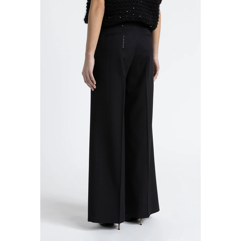 PESERICO Wollen palazzo broek Black Dames
