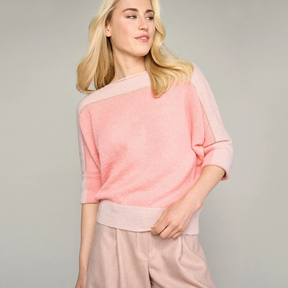 Marie Méro Multicolor Gebreide Batwing Sweater Pink Dames