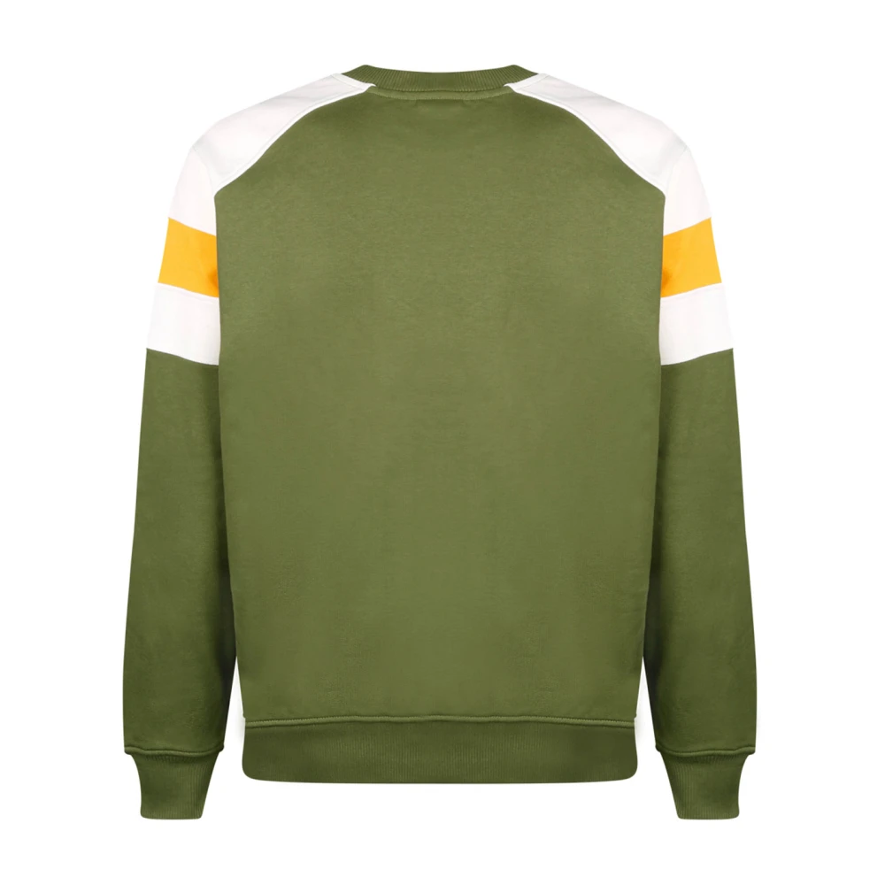 Drole de Monsieur Sportieve Katoenen Sweatshirt in Groen Crème Geel Multicolor Heren