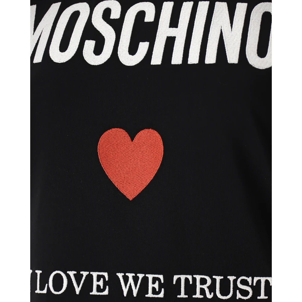 Moschino Biologisch Katoen Liefde Vertrouwen T-Shirt Black Dames
