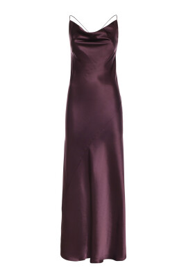formal purple dresses A Line V Neck Purple High Low Satin Prom Dresses, High Low Purple Form –  jbydress main image 0