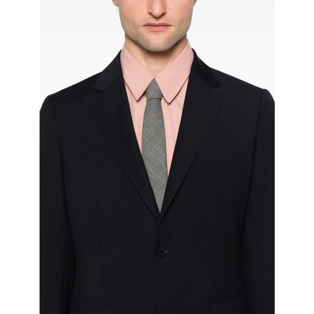 Ermenegildo Zegna Midnight Blue Front Button Jurk Black Heren
