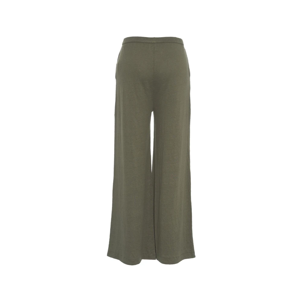 majestic filatures Wijde Linnen Broek Oliv Ss25 Green Dames