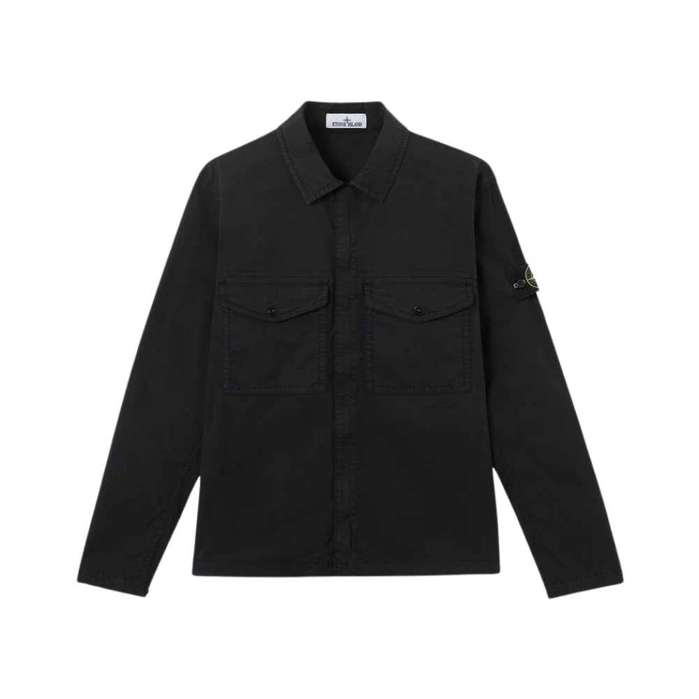 Stone Island Uomo Nero - Button-Down Cotton Shirt, Size: M - Immagine 2