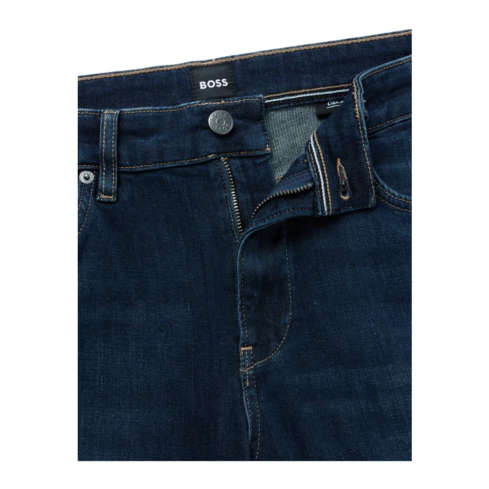 Hugo Boss Luxe Blauwe Denim Straight Leg Jeans Blue Heren