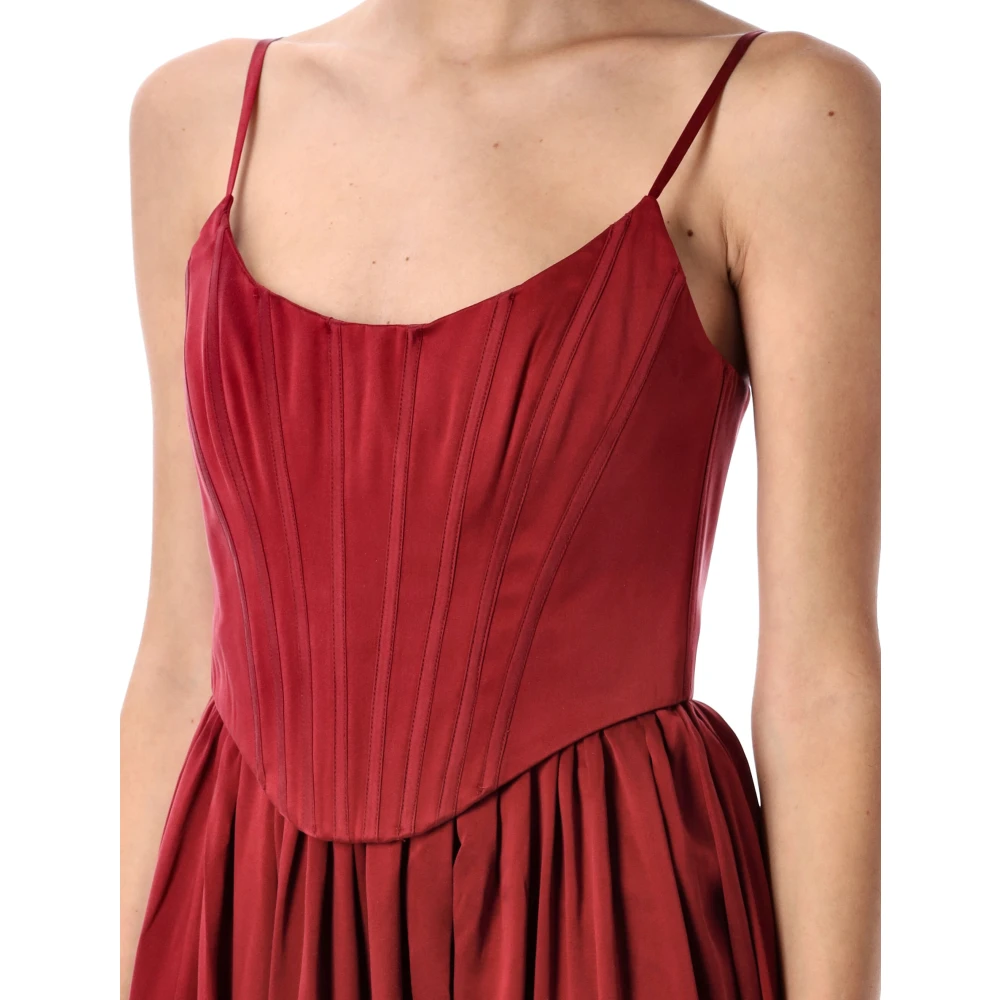 Zimmermann Elegante Corset Midi Jurk Brown Dames