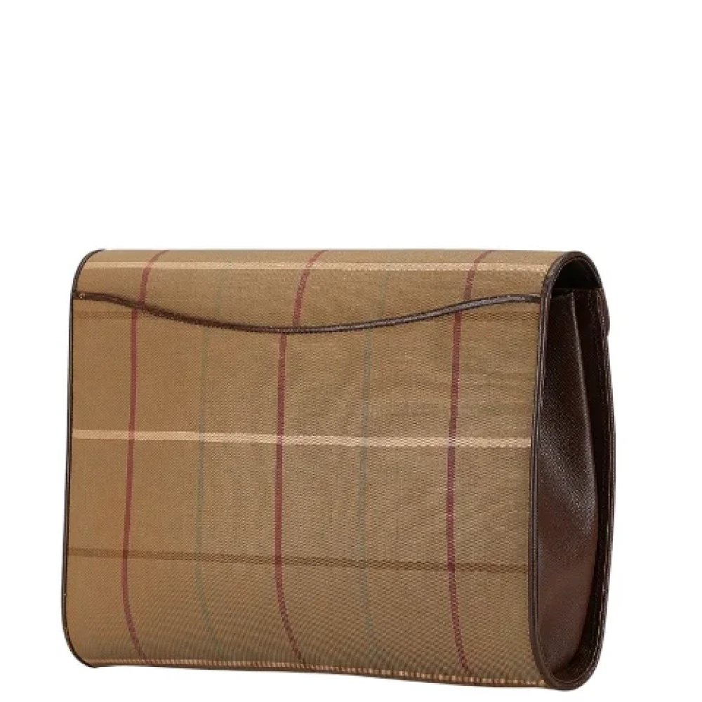 Burberry Vintage Pre-owned Canvas clutches Beige Dames