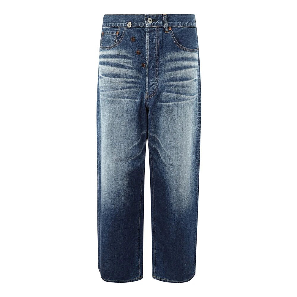 Junya Watanabe Wijde bodem blauwe jeans met grote zakken Blue Heren