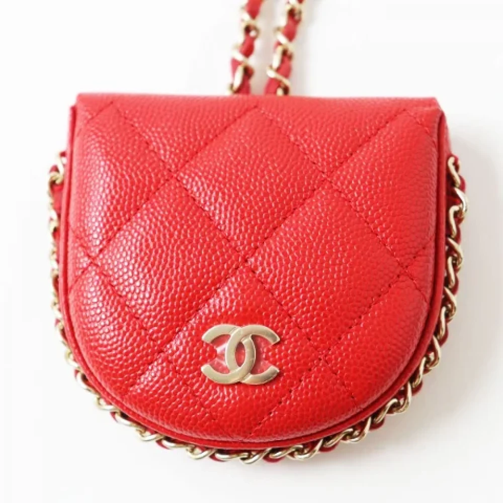Chanel Vintage Pre-owned Leather wallets Red Dames
