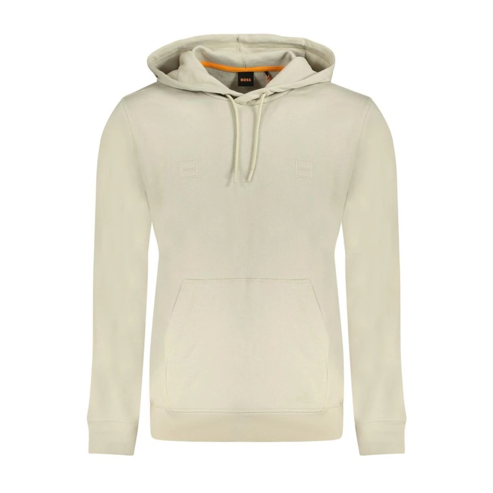 Hugo Boss Beige Crewneck Katoenen Trui voor Mannen Beige Heren
