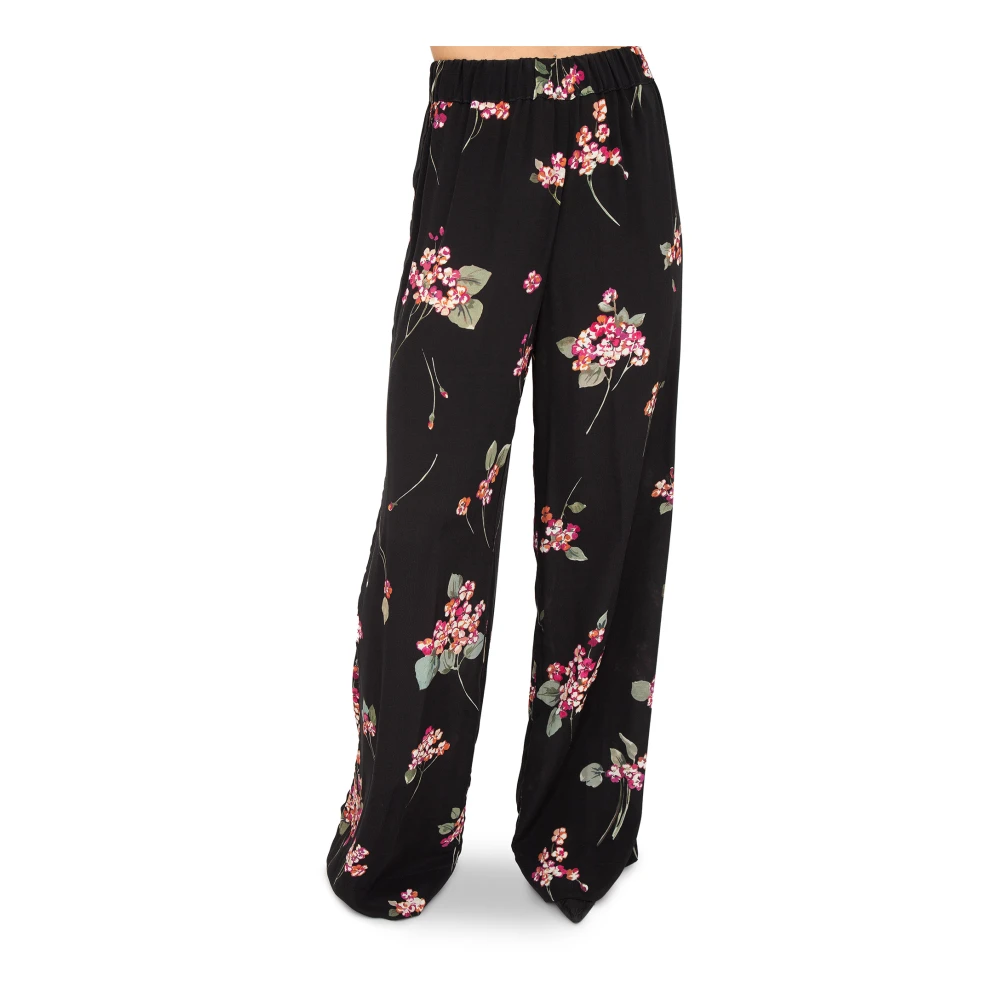 Twinset Black Trousers - Female - Wide Trousers - S - Trousers