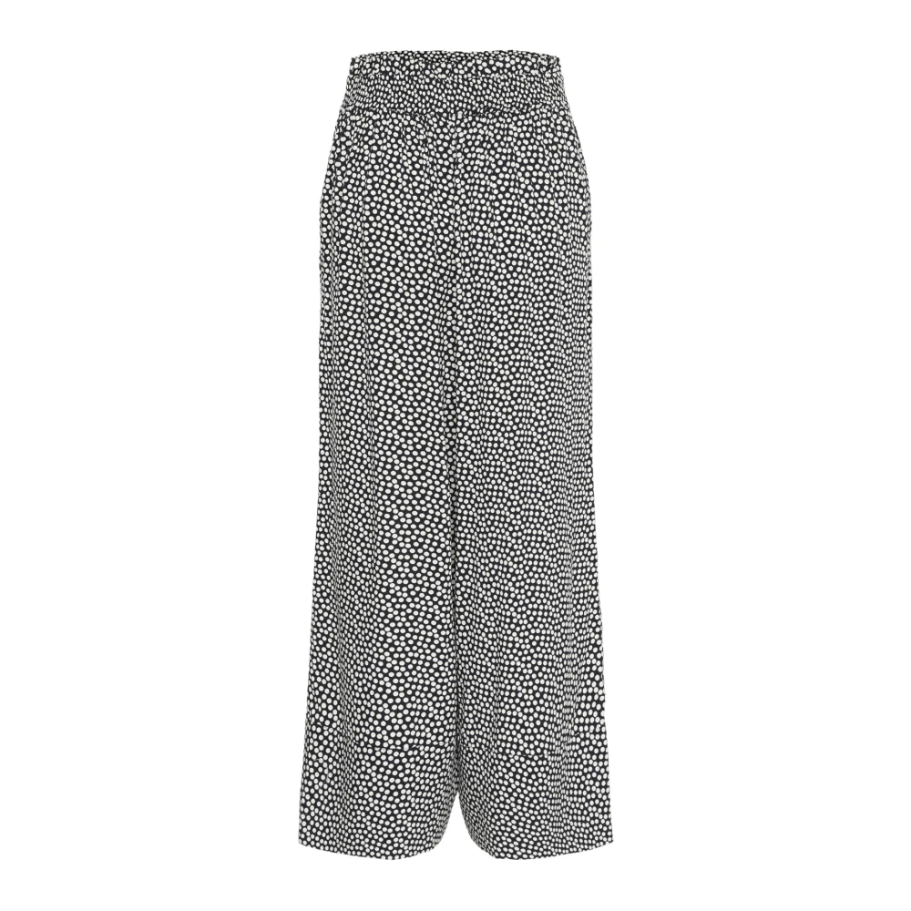 Soaked in Luxury Wijde broek met brede tailleband Blue Dames