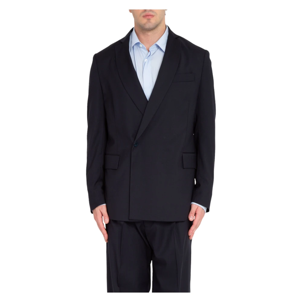 Costumein 1-knoops wollen blazer in 6999 Blue Heren
