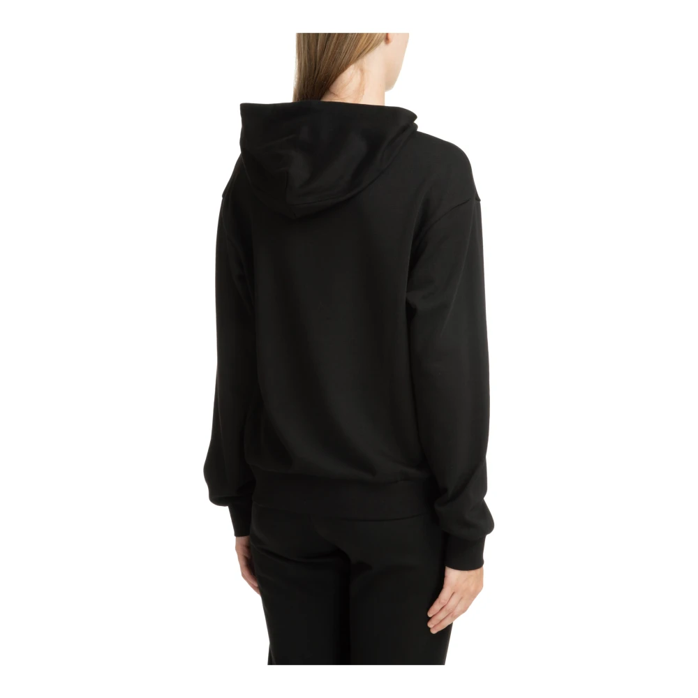 Emporio Armani EA7 Effen Logo Rhinestone Hoodie Black Dames