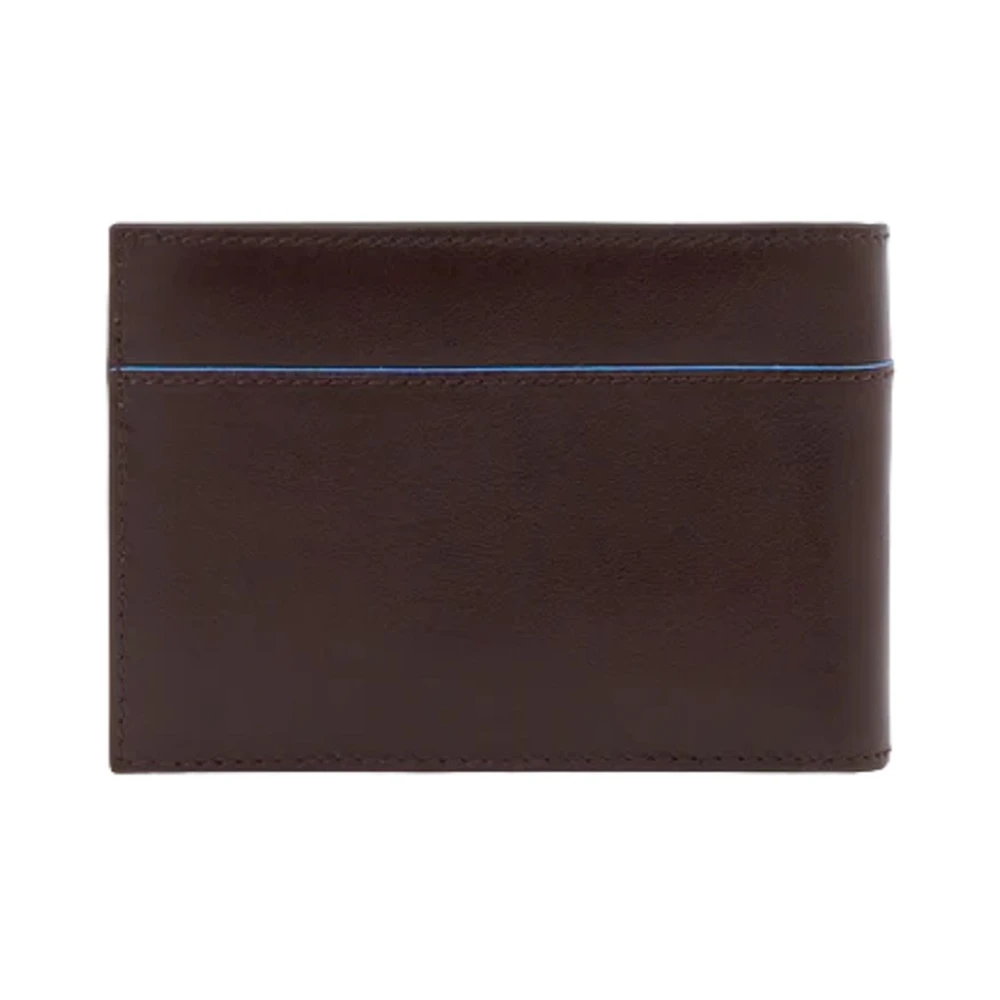 Piquadro Leren portemonnee met muntvak Brown Heren