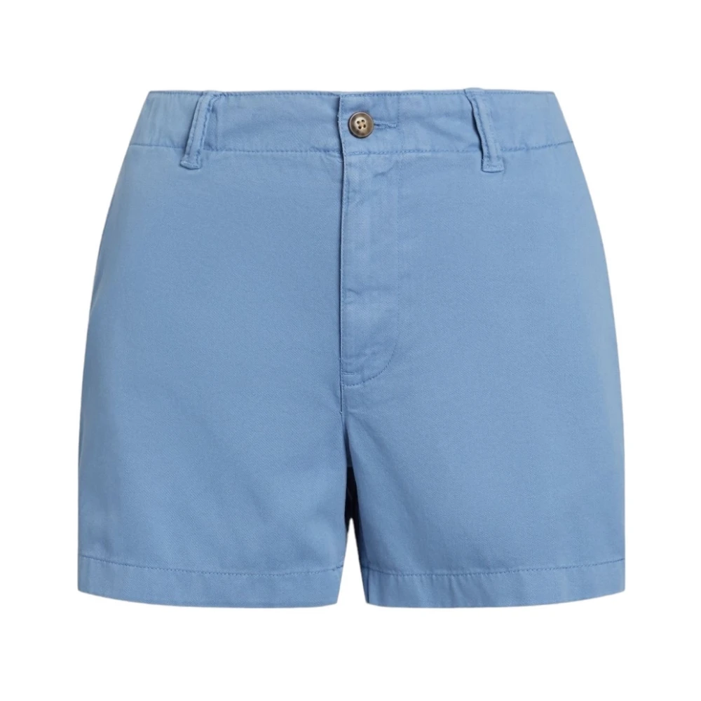 Ralph Lauren Chino Shorts met Omgeslagen Zoom Blue Dames