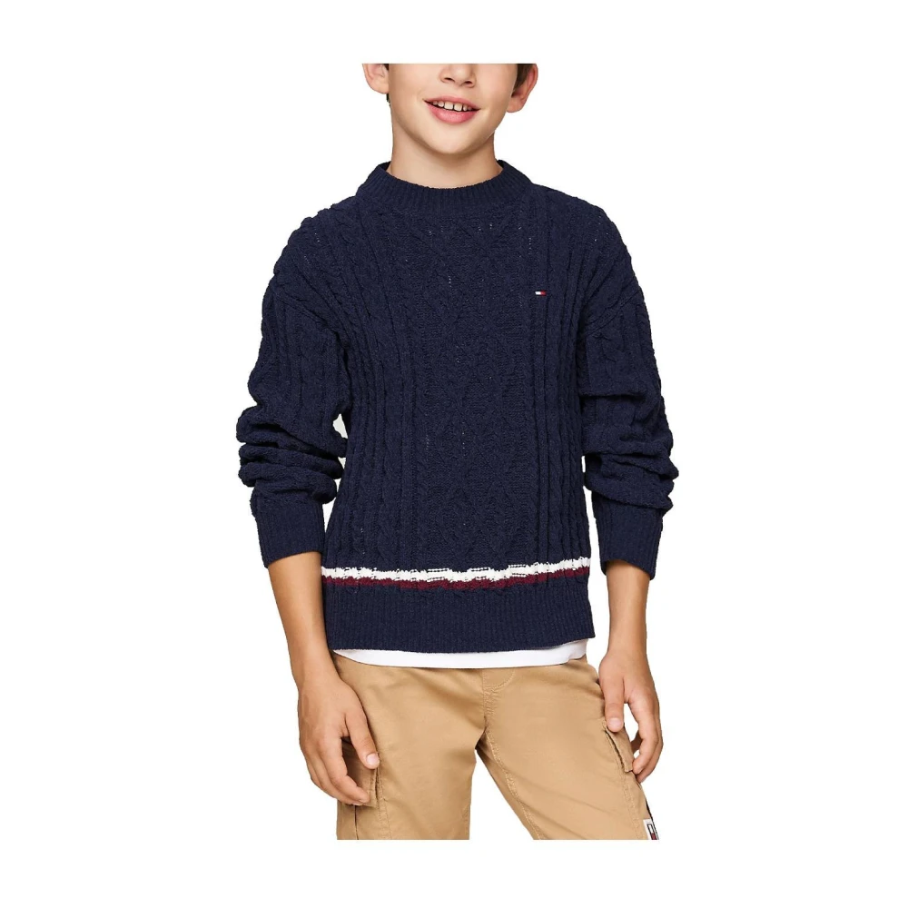 Tommy Hilfiger Boys Blue Kids Knitwear, 6 Y, Chenille Jersey