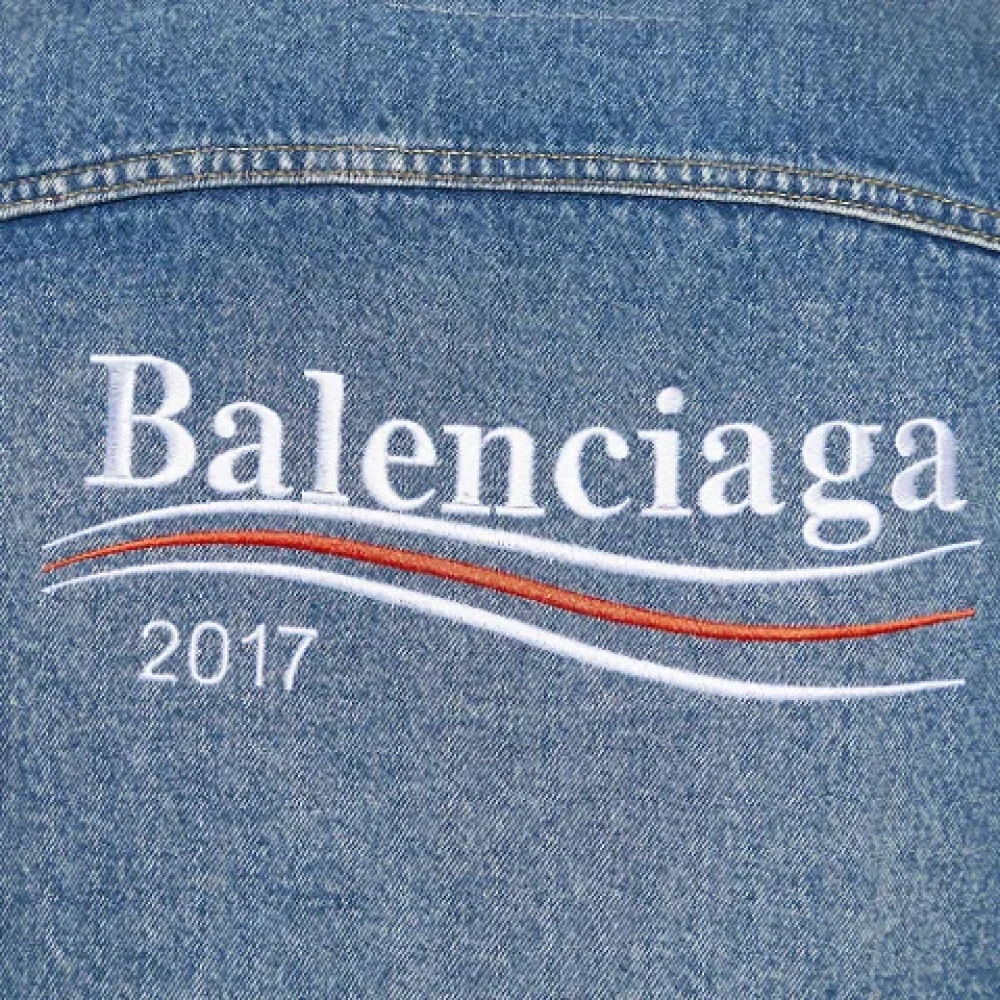 Balenciaga Vintage Pre-owned Denim outerwear Blue Dames