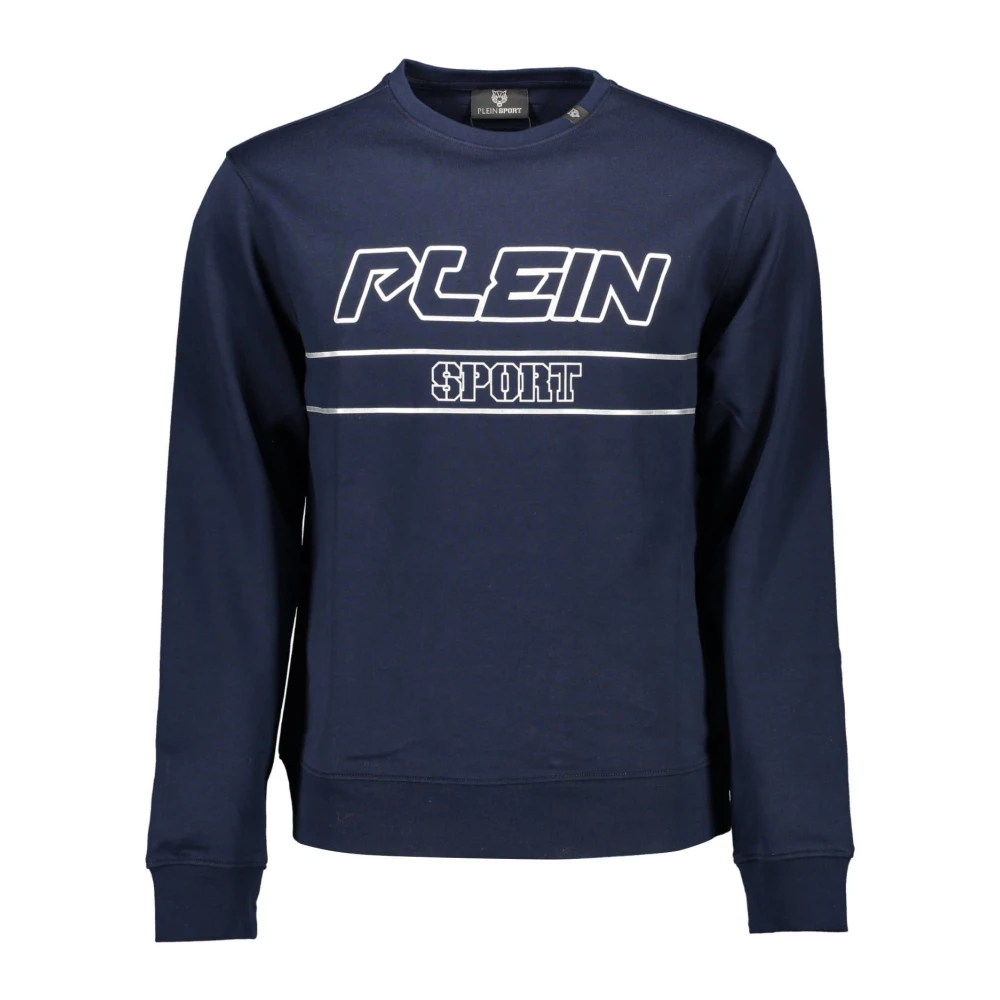 Plein Sport Men's Blue Cotton Sweater With Contrasting Details