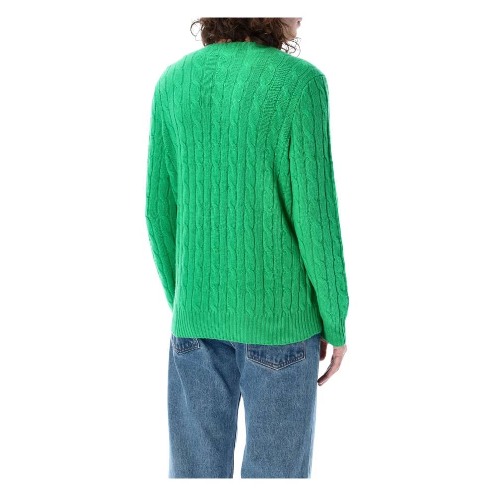 Ralph Lauren Groene Cable-Knit Trui Green Heren