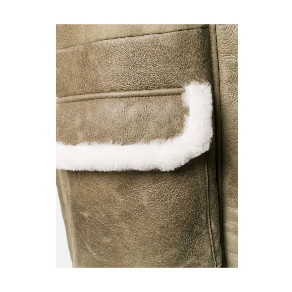 Mr&Mrs Italy Khaki Camo Shearling Hooded Parka Green Dames
